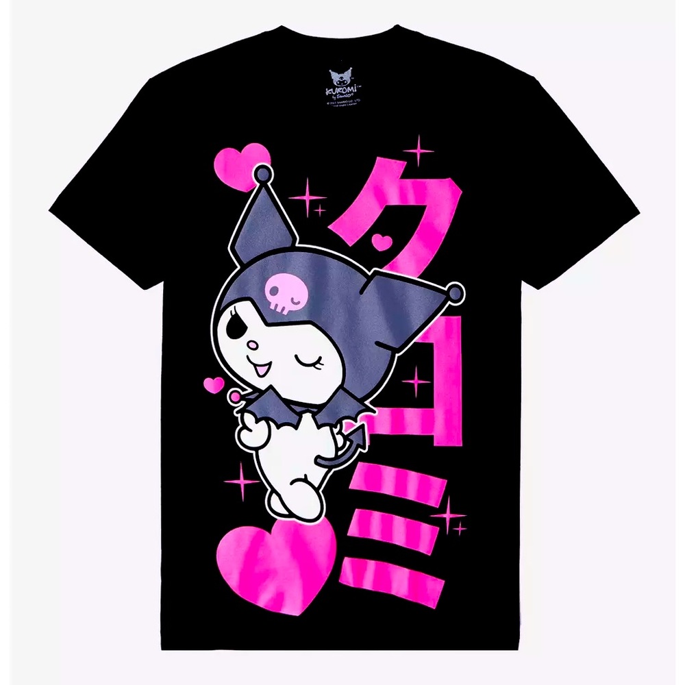 Kuromi Name Heart Boyfriend Fit Girls T-Shirt